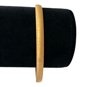 Vintage Gold Tone Bangle Bracelet EVOKE Brushed Stackable Bohemian Gypsy Hippie.